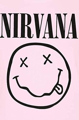 Nirvana T Shirt Classic Band Logo Official Womens Junior Fit Pink Size L