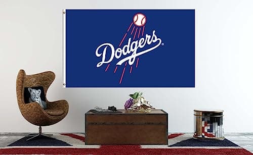 Dodgers Flag Banner 3 * 5ft with 2 Brass Grommets Garage Decor Wall Man Cave Vibrat Color/HD printing/Polyster Banner