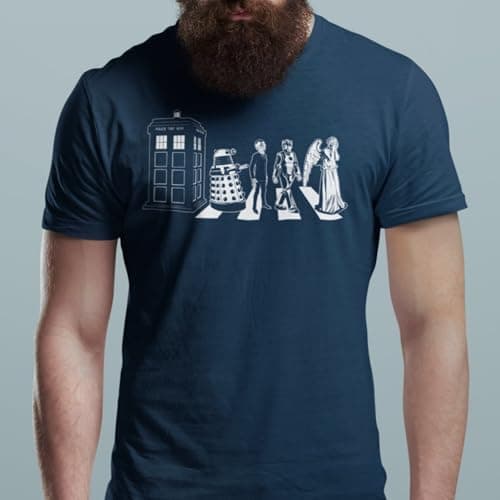 Ripple Junction Doctor WHO Detailed Street Crossing Adult T-Shirt Large Navy