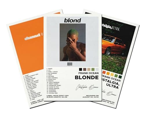 A Set of 3 Canvas Prints, Poster Set (Channel Orange,Ocean Blonde),Album Album Aesthetics 3-Piece Set, Unframed, 8x12IN
