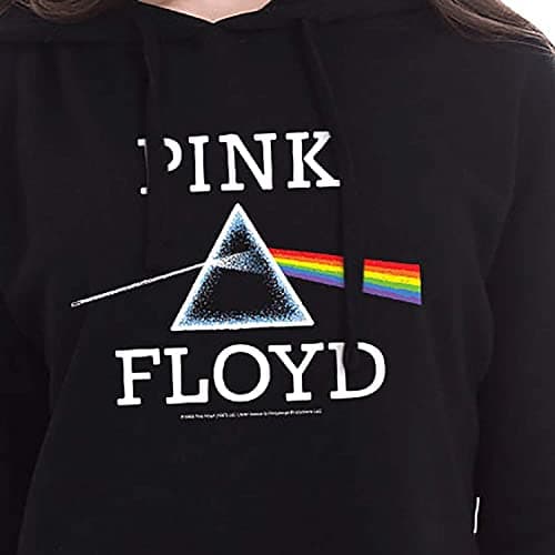 HYBRID APPAREL - Pink Floyd - The Dark Side Of The Moon Hand Drawn - Women's Cropped Pullover Hoodie - Size Large