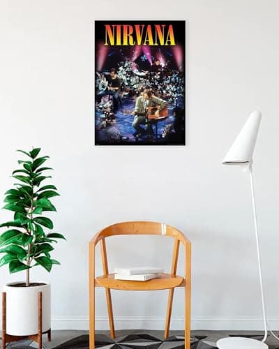 BUY ART FOR LESS Officially Licensed Nirvana - Unplugged 24 x 36 Inch Art Poster - Decorative Print - Poster Paper - Ready to Frame