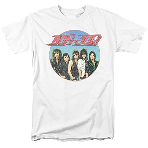 Bon Jovi Bon Sphere Unisex Adult T-Shirt, White, Large