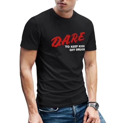 Dare Retro D.A.R.E. T-Shirt 90s Vintage Style Design Tee Short Sleeve Unisex Shirt