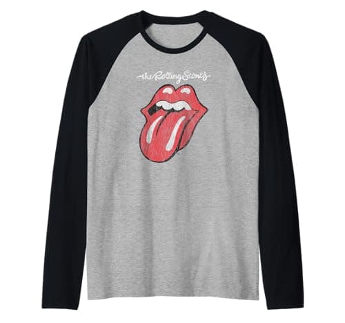 Rolling Stones Official Script Tongue Raglan Baseball Tee