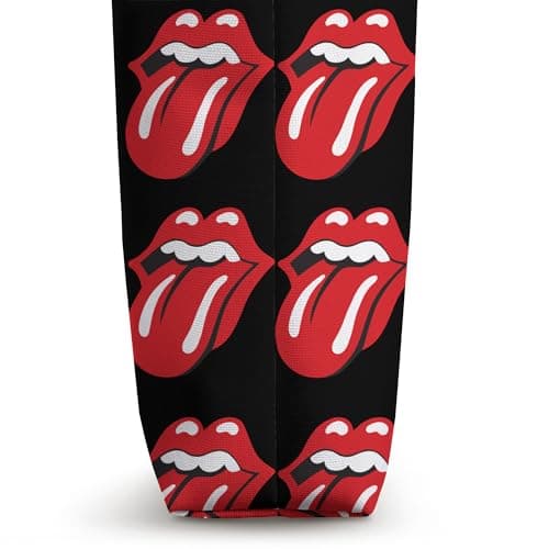 Official Rolling Stones Classic Repeat Tongue Black Tote Bag 16 inches
