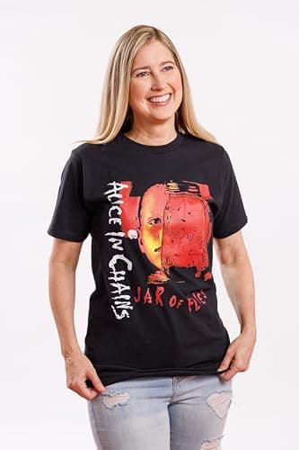 American Classics Alice in Chains T-Shirt - Jar of Files Mens Short Sleeve 90s Music Vintage Style Graphic Tees - Black, Large
