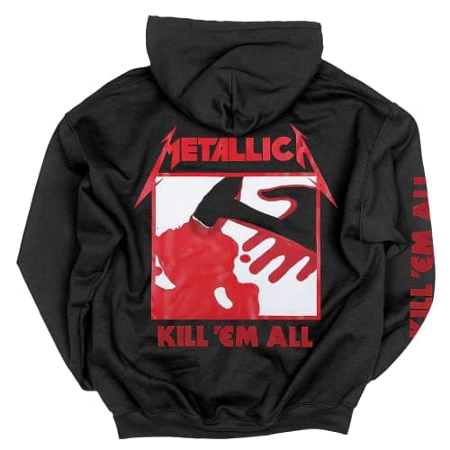 Metallica Men's Kill Em All Zippered Hooded Sweatshirt Medium Black