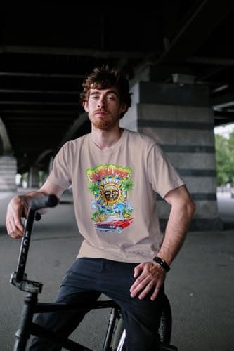Sublime T Shirt Long Beach CA Adult Natural Short Sleeve 90s Rock Ska Band Vintage Style Graphic Tees