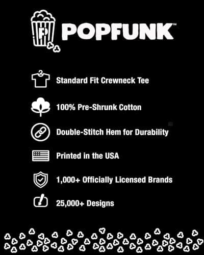 Popfunk Bon Jovi Logo Heart and Dagger Band T-Shirt - Medium, Black