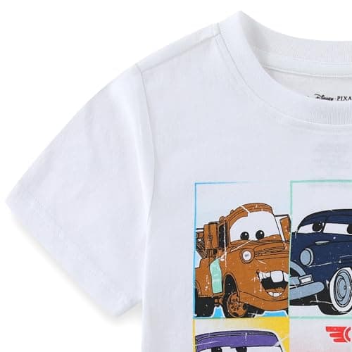 Disney Cars Lightning McQueen Boys Short Sleeve T-Shirt and Mesh Short Set for Toddler and Big Kids