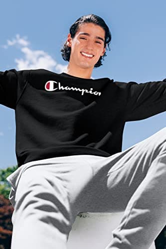 Champion Men's Fleece Joggers Sweatpants, Standard Fit, Midweight Fleece, Available in Regular and Big & Tall, Black, Medium