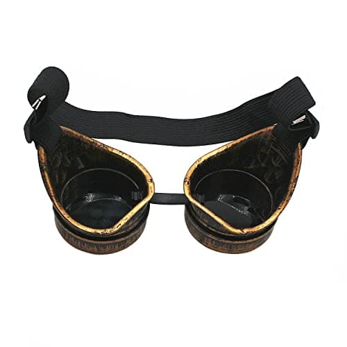 WEICHUAN Vintage Steampunk Goggles Mad Scientist Goggles Cosplay Steam Punk Glasses Accessory for Adult, Women, Men Halloween Costume(Purple Bronze)
