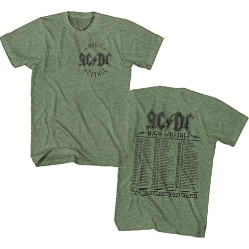 American Classics ACDC Heavy Metal Band High Voltage 76' Tour Front & Back Print Adult Short Sleeve T-Shirt