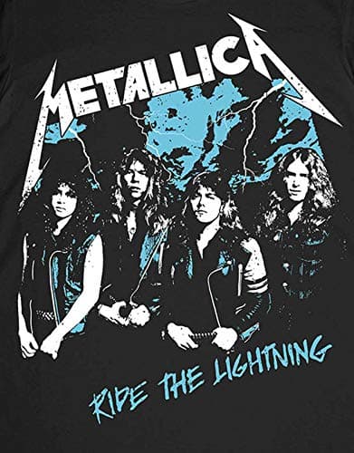 Metallica T Shirt Vintage Ride The Lightning Band Logo Official Mens Black Size S