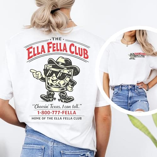 Ella Fella Club T-Shirt, Ellas Fellas Club Shirt, Country Music Fan Tee, Member Since 2023 Shirt, Vintage Western T-Shirt, Concert Outfit, Cowboy Aesthetic Shirt Multicolor