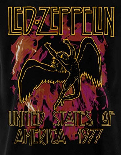 Led Zeppelin T Shirt Black Flames Band Logo Official Mens Black Size L