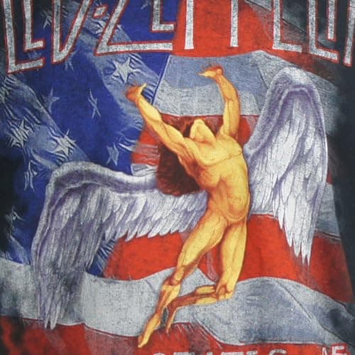 Led Zeppelin Men's Stars N' Stripes USA '77. Slim Fit T-Shirt XX-Large Black