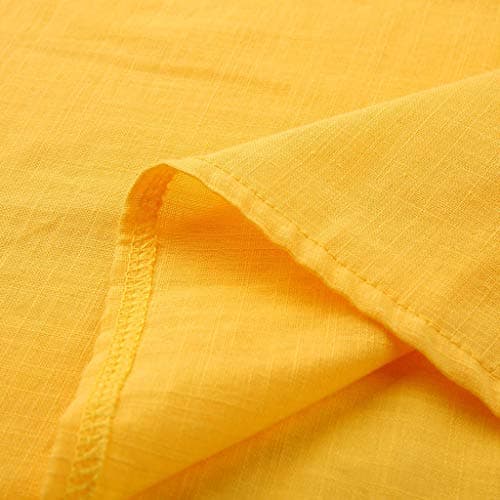 Ceboyel Cotton Linen Tops for Women 3/4 Sleeve Crewneck Tunic Blouses Dressy Causal Gauze Shirts Ladies Summer Clothing 2023 Womens Tops Summer Plus Size Yellow M