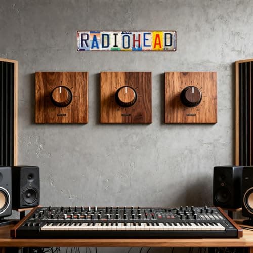 Vintage Radiohead Metal Tin Sign Poster,Street Signs, License Plates for Music Room Home Bar Wall Decor,Music Band Album Artist Posters,16x4 inches, Suitable for Studio, Funky Bedroom, Living Room Cool Decoration, and Merch Gifts for Band Fans