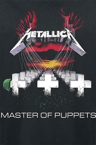 Metallica T Shirt Master Of Puppets Band Logo Official Mens Black Long Sleeve Size XL