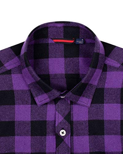 Alimens & Gentle Men's Button Down Regular Fit Long Sleeve Plaid Flannel Casual Shirts