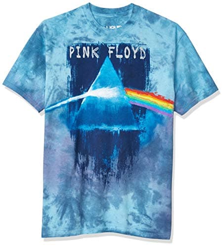 Liquid Blue Unisex Adult Pink Floyd Spiral Dark Side Short Sleeve T-Shirt, Tie Dye, X-Large US