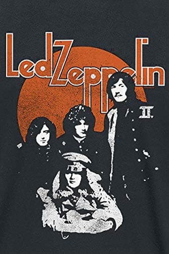 Led Zeppelin T Shirt Orange Circle Band Logo Official Mens Black Size XXL