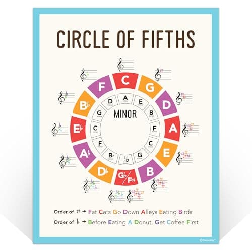 Decorably 15 Music Theory Posters for Classroom, 11x14in Educational, Matte-Laminated for Studio, Learning Spaces, School Hallways, Bulletin Boards, Home Study Room