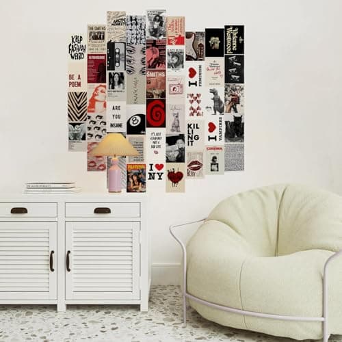 KBKBART 50Pcs Downtown Girl Room Decor, Y2k Wall Art Prints for Bedroom, Coquette Wall Collage Kit for Room Aesthetic, 4"x6" Vintage Photo Collage Kit Pictures, Retro Rockstar Posters Dorm Decor