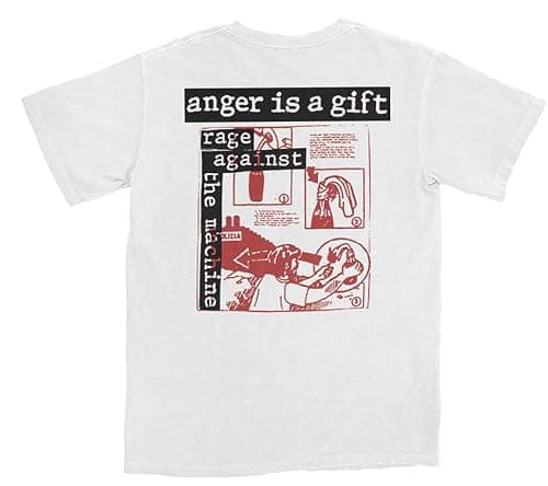 Rock Off officially licensed products Rage Against The Machine Anger is A Gift Men's T-Shirt White