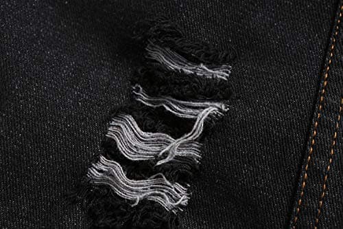NASKY Men's Fit Retro Ripped Denim Vest Sleeveless Jean Vest and Jacket (XX-Large, Black)