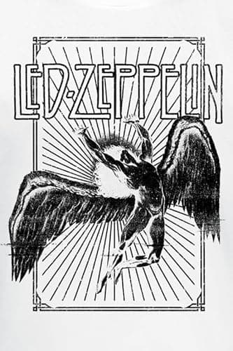 Led Zeppelin T Shirt Icarus Burst Band Logo Official Mens White Size S
