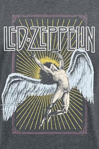 Led Zeppelin T Shirt Icarus Colour Band Logo Official Mens Dark Heather Size L